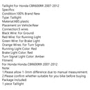 Motocyklové zadní brzdové směrové světlo pro Honda CBR 600RR 2007-2012 Red Generic