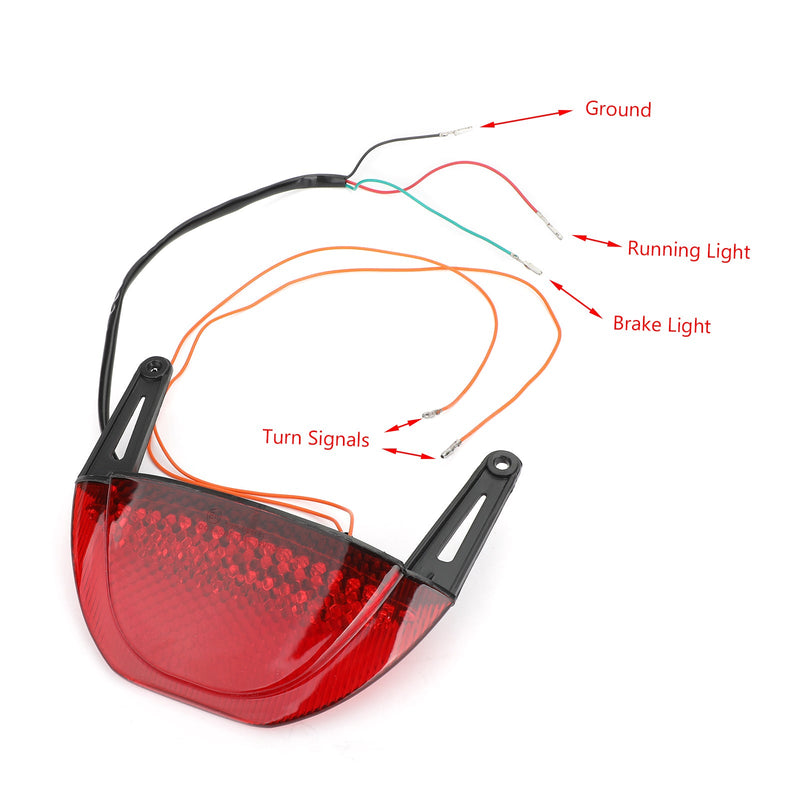 Motorsykkel bakbrems Blinklys baklys for Honda CBR 600RR 2007-2012 Rød Generisk