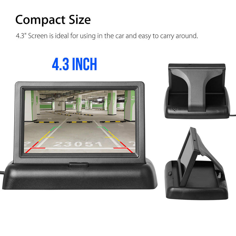 4,3" monitor de coche plegable TFT LCD NTSC PAL asistente de aparcamiento nocturno 4,3 pulgadas