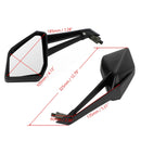 2014-2021 Kawasaki Z 1000 Z1000 Espelho retrovisor esquerdo e direito preto Fedex Express