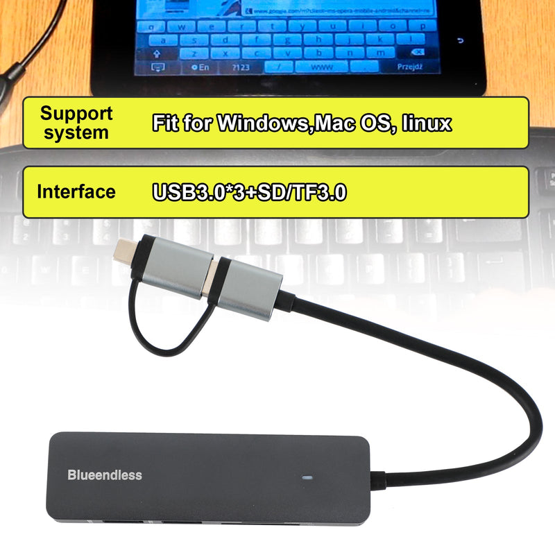 Typ-C+USB Interface Hub PD100W dockningsstation för Windows Mac OS Linux