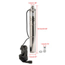 3" 24V 350W MPPT Schraube Solar Bohrpumpe Tauchtiefbrunnenloch Stahl