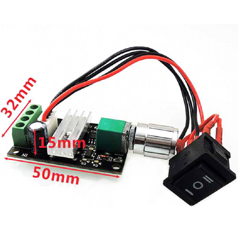 Controlador de interruptor de velocidad del motor de CC 3A 10V 12V 24V Control Regulador PWM reversible