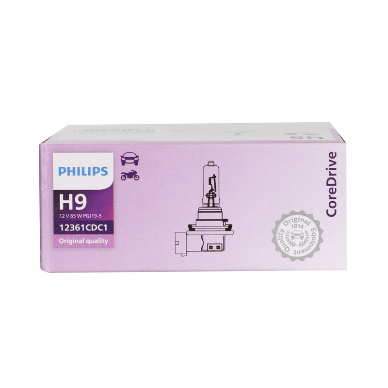 H9 para farol de halogênio Philips CoreDrive 12361CDC1 12V 65W PGJ91-5 genérico