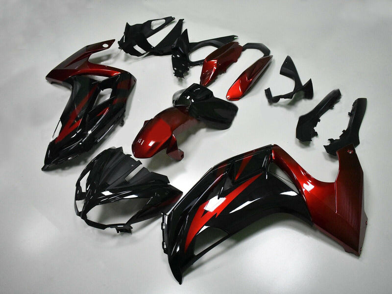 Sprøytestøpt plastkledningssett passer til Kawasaki Ninja 650 EX650 2012-2016 Rød Svart Generisk