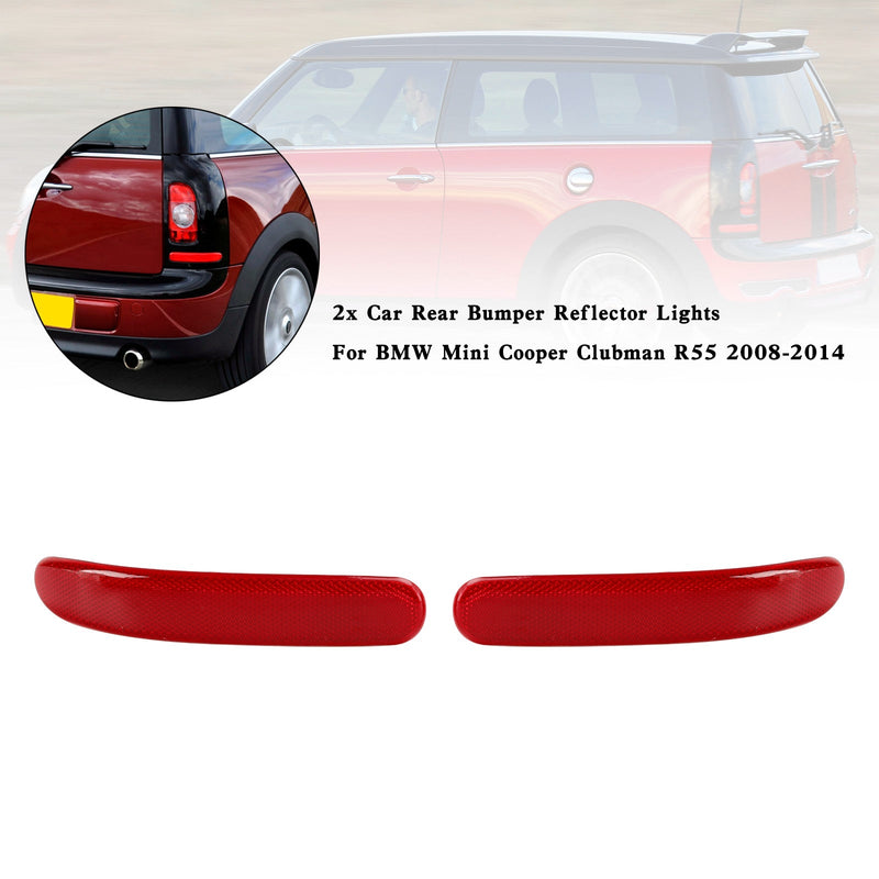 BMW Mini Cooper Clubman R55 2008-2014 2x luzes refletoras do para-choque traseiro do carro