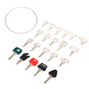 21 Tændingsnøglesæt til tungt konstruktionsudstyr til Case Jd, Volvo, JCB, Komatsu