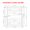 Vandtæt DC 36V/48V til 6V 15A 90W step-down strømforsyning konverter regulator