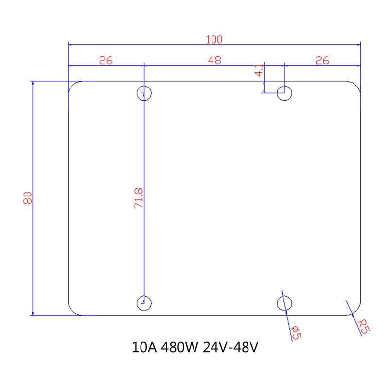 10A 480W wasserdichtes DC/DC -Konverter -Stromversorgungsregler 24 V Stufe bis zu 48 V