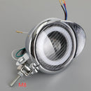 5palcový motocyklový světlomet Chrome Halo Ring DRL pro Cafe Racer Custom Bike