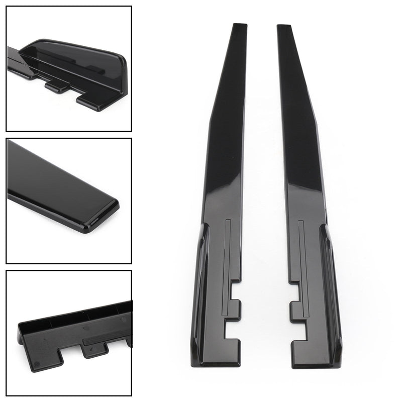 Paar 120 cm Auto glänzend schwarze Seitenschweller Rocker Splitter Diffusor Winglet Wings Generic