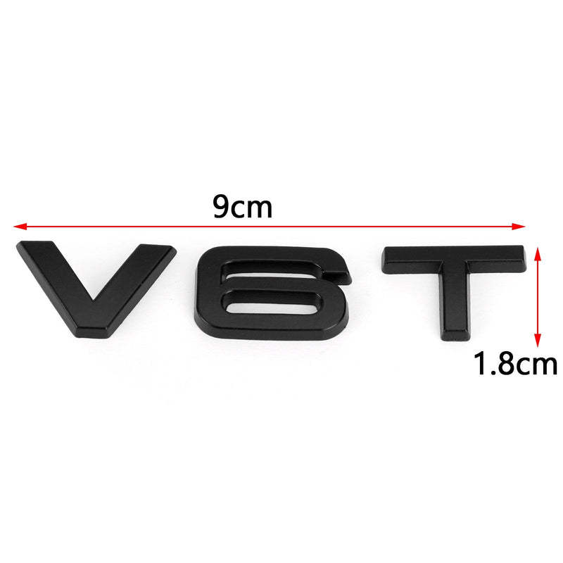 V6T Emblem Merke for Audi A1 A3 A4 A5 A6 A7 Q3 Q5 Q7 S6 S7 S8 S4 SQ5 Svart