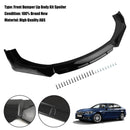 4-delers Universal Car Front Bumper Lip Body Set Splitter Diffuser Protector Black