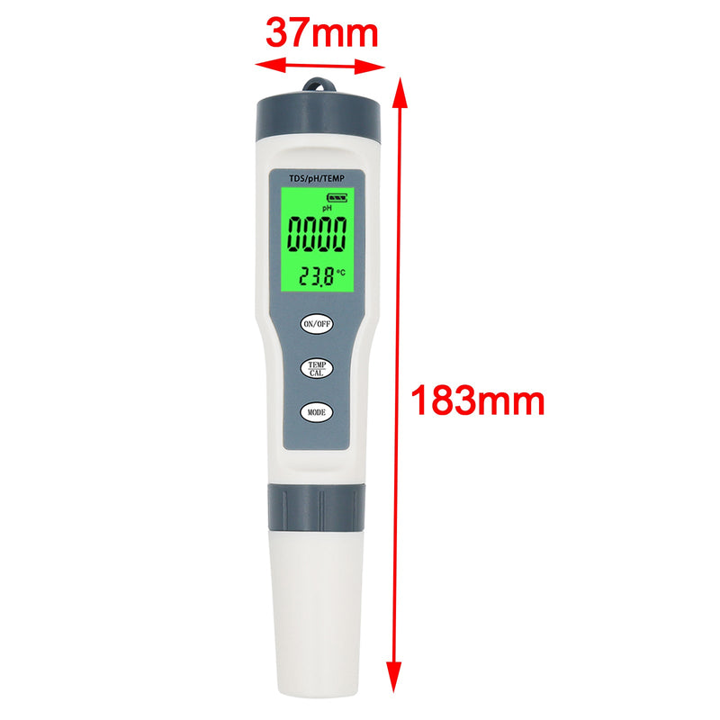 3 i 1 Digital PH TDS TEMP Vattentät vattenkvalitetsmätare Tester Test Pen Tool