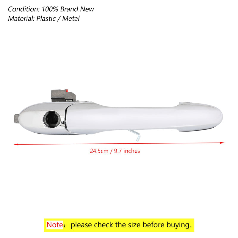 Maçaneta da porta externa cromada Lado direito do motorista 735592012 Adequado para Fiat 500 Offside Genérico