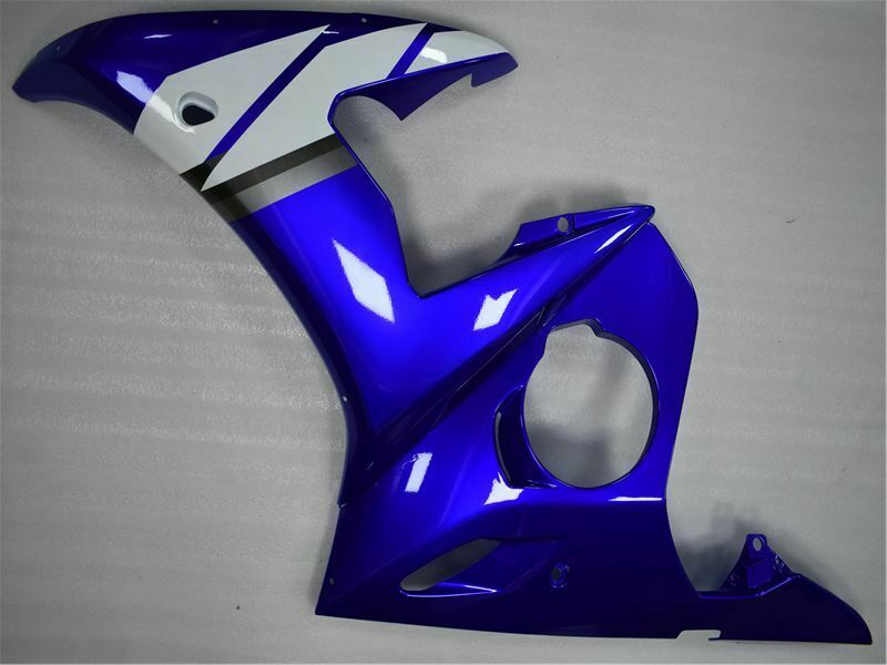 Verkleidungs-Einspritz-Kunststoff-Set mit Bolzen, passend für Yamaha 2005 YZF-R6, Blau, Weiß, generisch