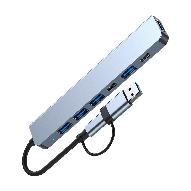 USB + Type C -kaksoisliitäntä 7 in 1 USB C -keskittimen telakka USB3.0+USB 2.0*2+SD+TF