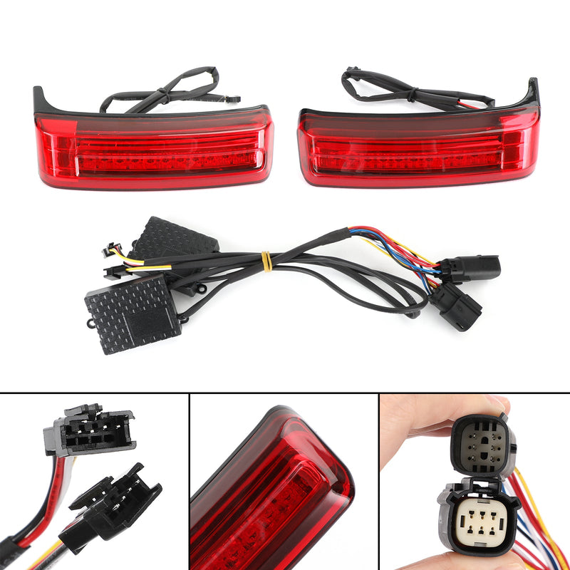 Alforjes LED para alforjes Run Brake Turn Lamp Lights para Touring 2014-2021 Genérico