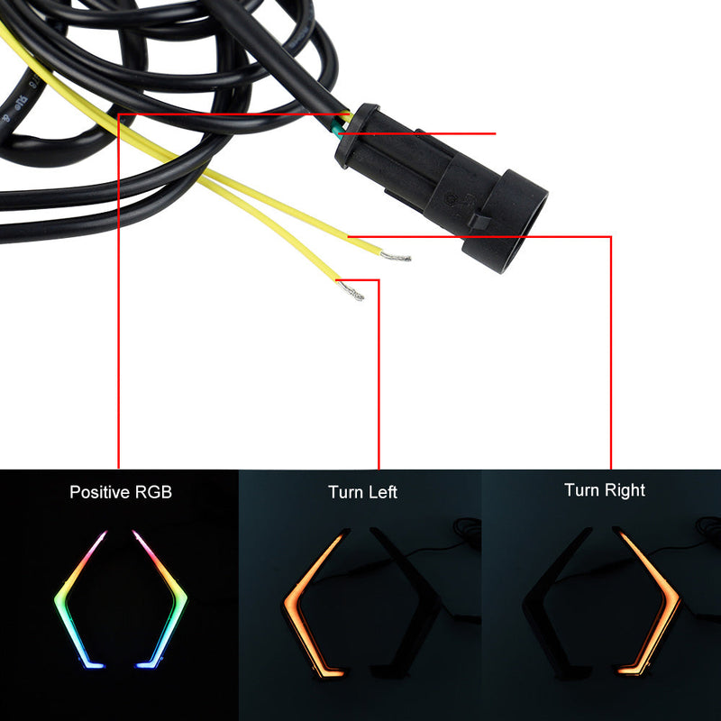 Polaris RZR XP 1000 Turbo 2019-2022 LED RGB-gitterlys Blinklys Fang-aksent