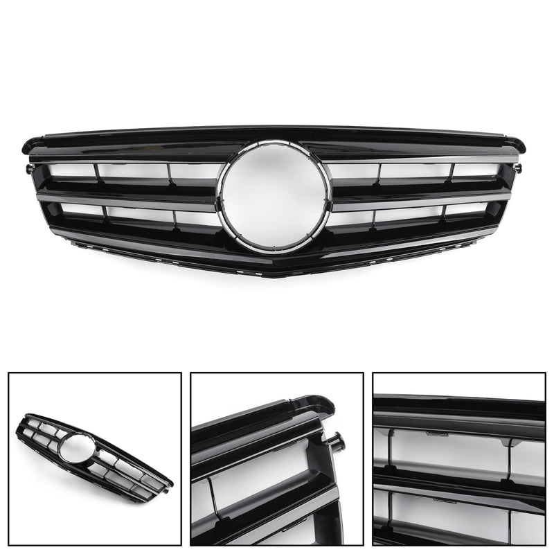 Benz C Class W204 W/LED Emblem C300/C350 08-14 Blk Front Bumper Grille