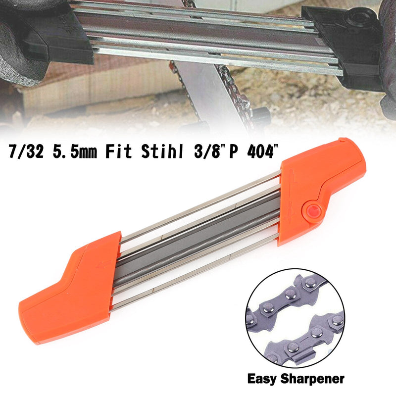 2 em 1 Easy Chainsaw File Chain Sharpener Kits 7/32 5,5mm Fits Stihl 3/8" P 404"
