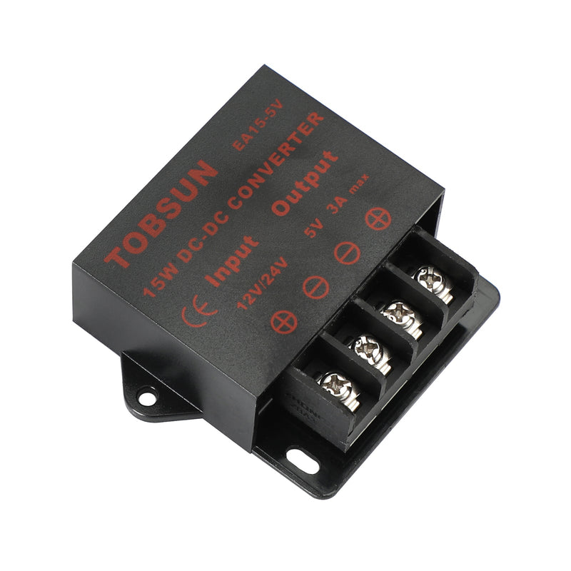 DC-DC 12V/24V til 5V 3A 15W nedtrappingsregulatormodul spenningsomformermåler