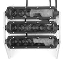 Modifizierter 3-reihiger LED-Scheinwerfer, weißes Licht, passend für Honda MSX125 Grom 13–19, Silber, generisch