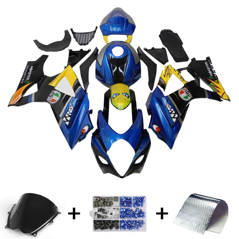 Amotopart Suzuki GSXR1000 2007-2008 Zestaw owiewek K7 Korpus Plastik ABS