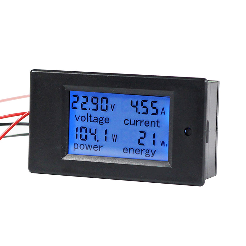 DC 20A 100V LCD Digital Volt Spenning Watt Strøm Power Meter Amperemeter Voltmeter