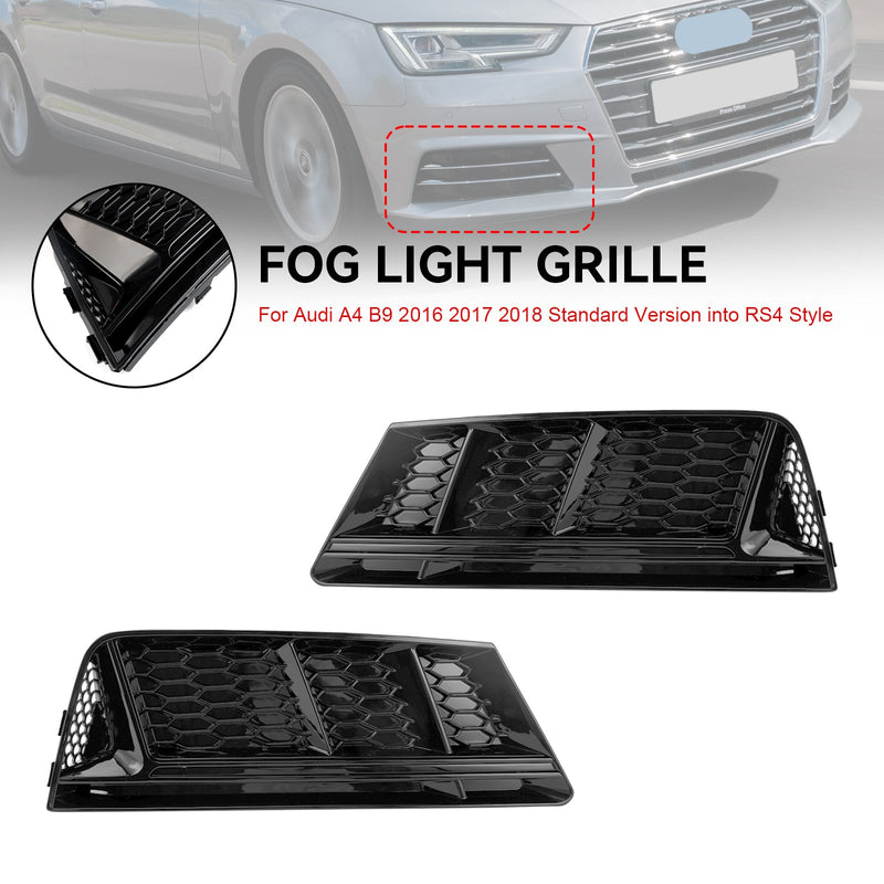 AUDI A4 B9 2016-2018 Grill świateł przeciwmgielnych Dolny grill zderzaka Chrom