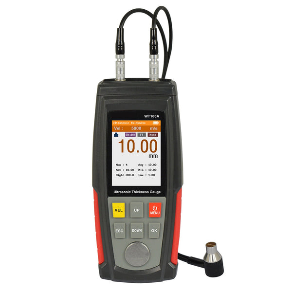 WT100A LCD Tester Tool Sensor inteligente Medidor de espesor ultrasónico Velocidad del sonido