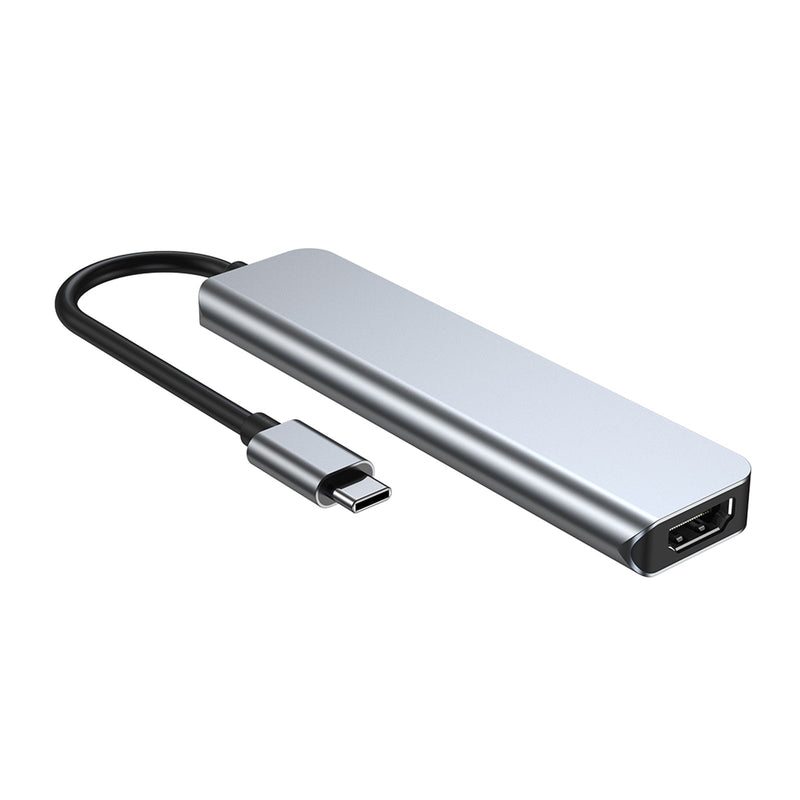 6 in 1 USB-C Type C HD -lähtö 4K USB 3.0 HD -sovitin HUB-monitoimitelakka