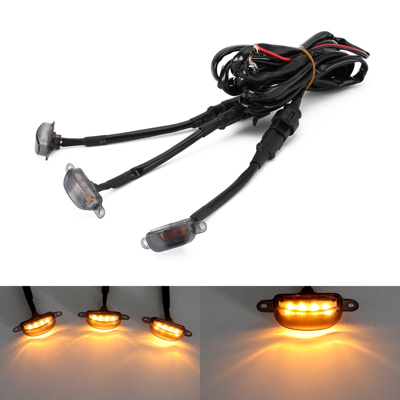 3 szt. Przydymione soczewki Amber LED Lampa Raptor Grille Światła do jazdy Pasuje do Forda F-150 Generic