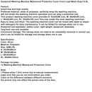 Pölytiivis pesukone Vedenpitävä suojakansi Edessä täytettävä pesukonekuivausrumpu S-XL