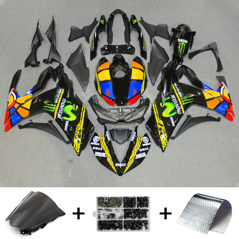 Amotopart Fairing Kit for Yamaha YZF-R3 2014-2018, R25 2015-2017 Karosseri ABS