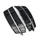 Grade inferior do para-choque dianteiro compatível com Audi A6 C7 S-Line 2016-2018 preto cromado