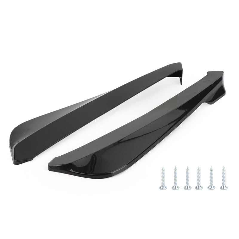 19" Bil bakre stötfångare Canard Splitter Diffuser Valence Spoiler Lip Gloss Black