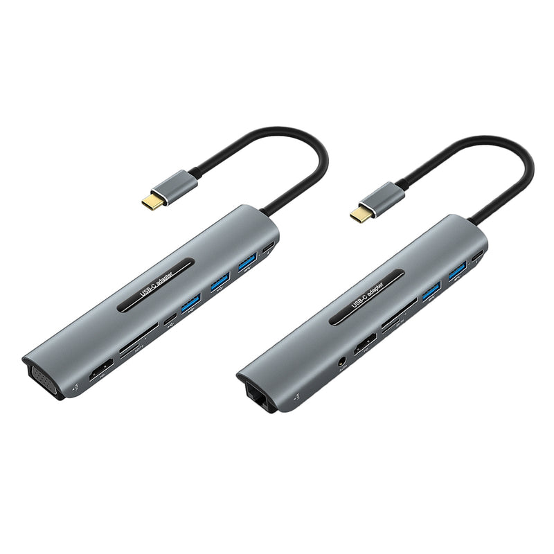 Dock Station 9 em 1 USB-C 4K HD VGA PD100W para laptops MacBook tipo C