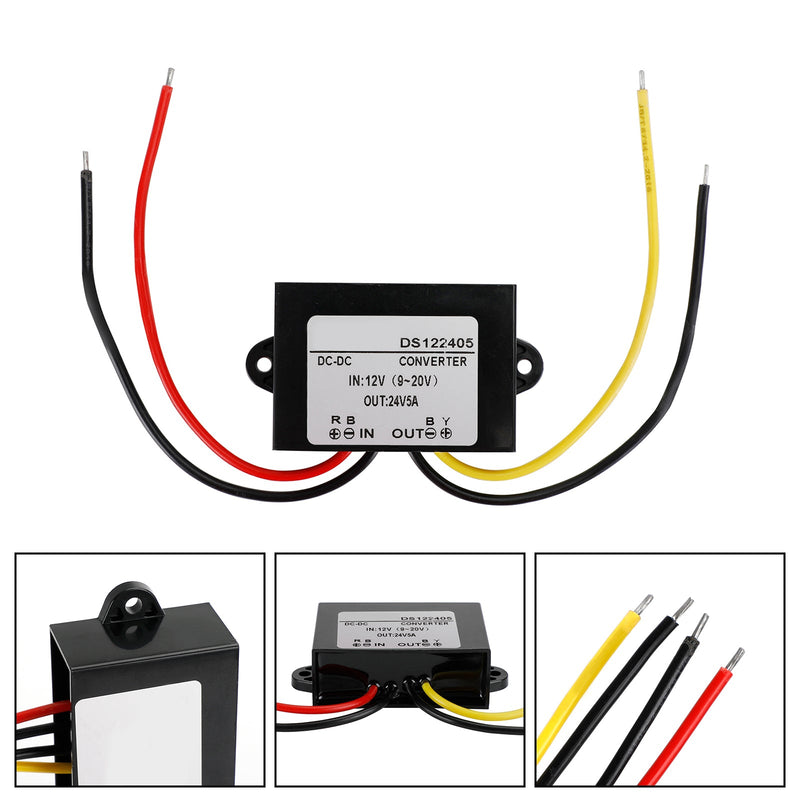 Wodoodporny konwerter DC-DC Boost 12V na 24V moduł zasilania samochodowego