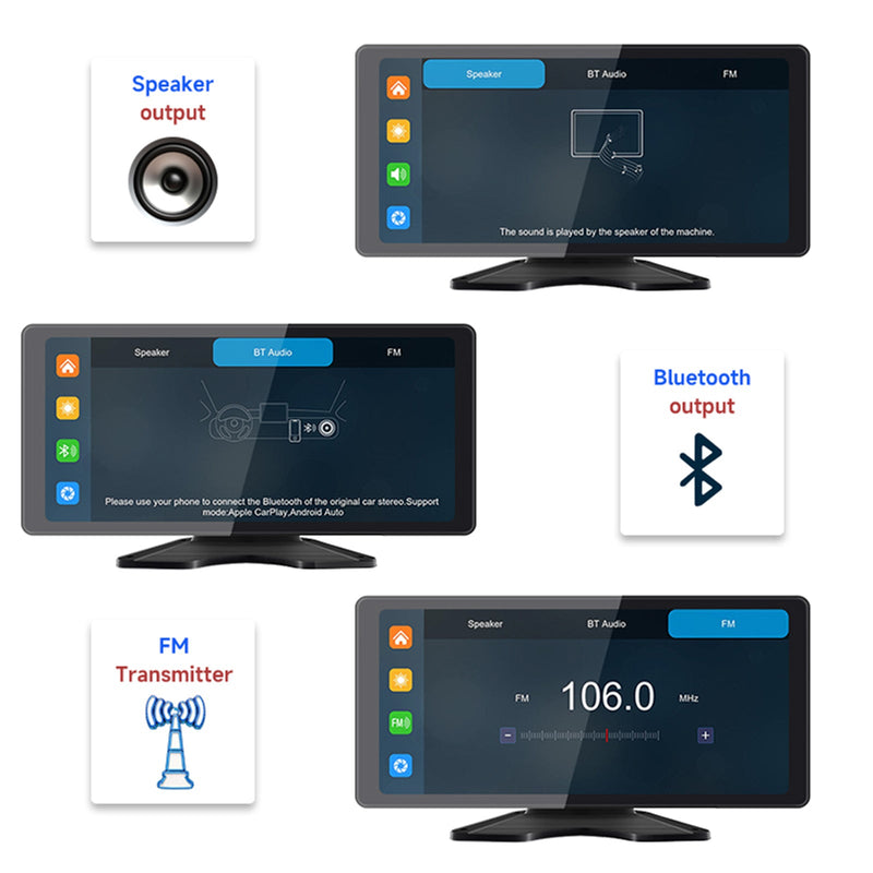 10,36 tuuman 1600 x 720 IPS Quantum Screen Touch matkailuautoille, kuorma-autoille, linja-autoille + 4 taustakameraa