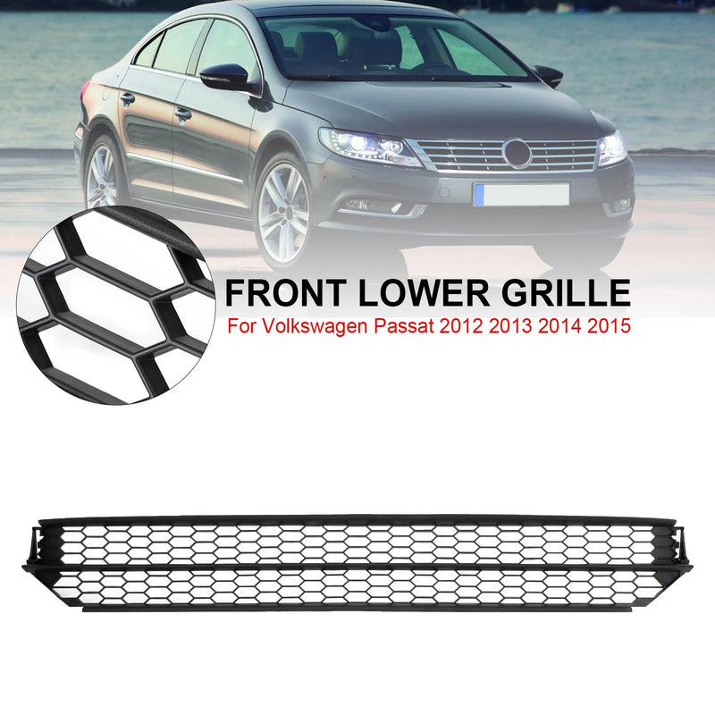 VW Passat 2012-2015 Dolny grill zderzaka przedniego o strukturze plastra miodu, czarny