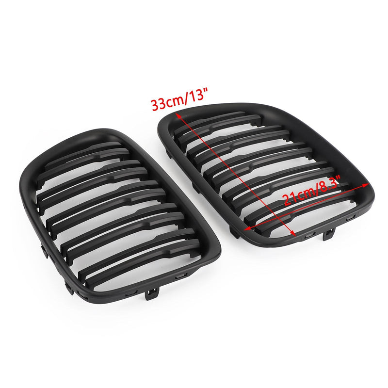 Matt sort dobbel lamell foran hette nyregrille passer til BMW X1 E84 2009-14 SUV