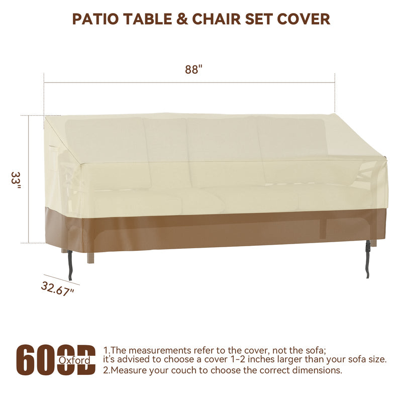 600D Sofabezüge, wasserdichter Terrassenmöbelbezug für Outdoor-Couchbezug