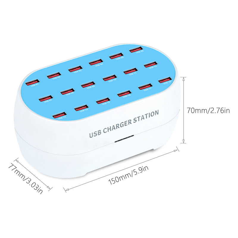 Cargador HUB de 180W y 120W, estación de carga con base de 30, 24, 18 y 12 puertos USB para múltiples dispositivos con Cable de escritorio, enchufe europeo