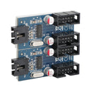 Extensor de conector de extensión de placa base, macho, 1 a 4 hembra, con cabezal USB de 9 pines
