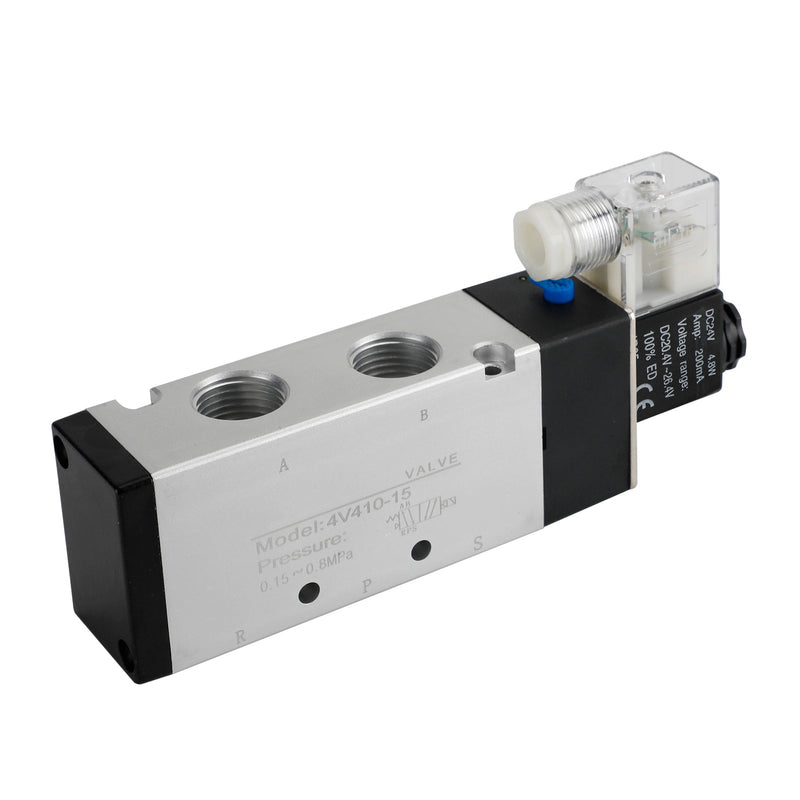 4V410-15 5-tie 2-asento PT1/2" DC 24V pneumaattinen sähköinen solenoidiventtiili