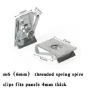 10 x Fairing Clips M6 6mm Body Panel Spire Clip Motorsykkel Speed ​​​​Clips U Nut Generic