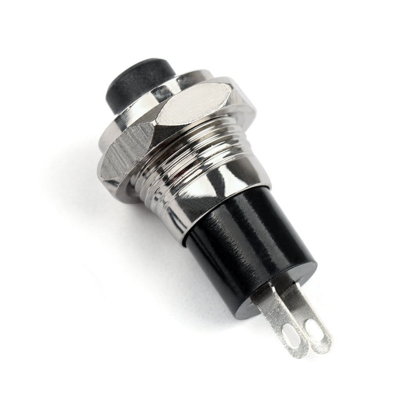 4 Pçs Novo Mini Botão SPST Momentâneo N/O OFF-ON Interruptor 10mm Preto para Carro 