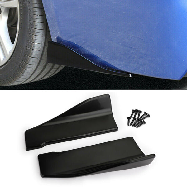 2 st 35 cm kjolspoiler bakläppsförlängning rocker splitter winglet wings svart generisk