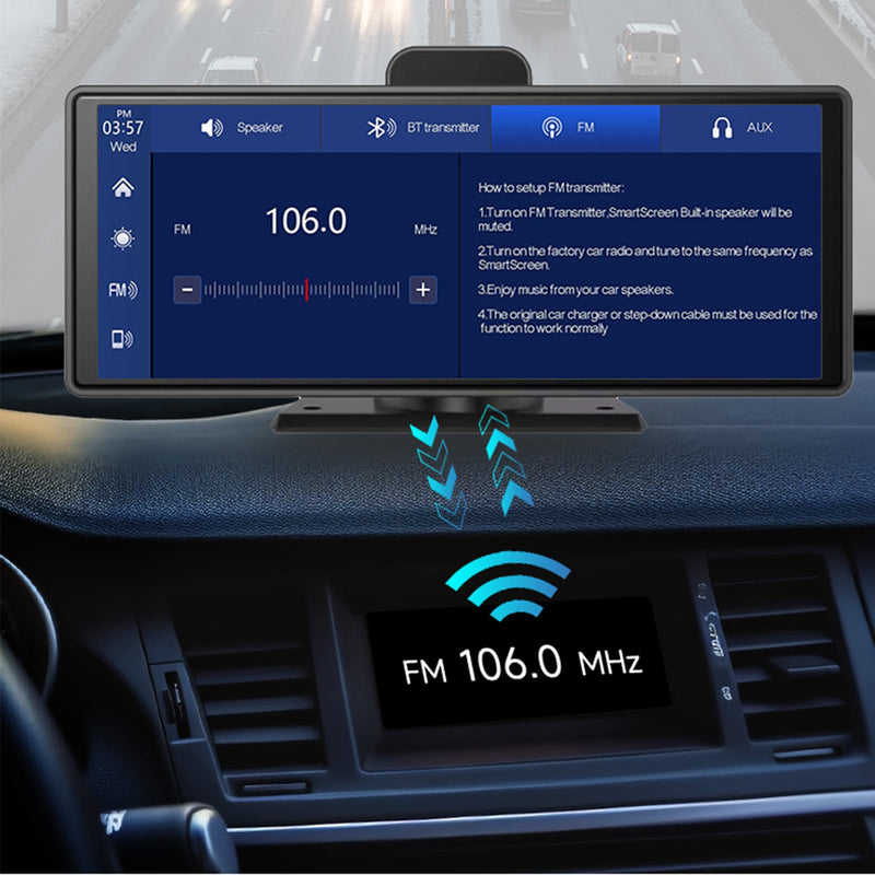 Monitor DVR de tela inteligente em formato NTSC de 10,26 polegadas para RV, caminhão, ônibus + câmera de backup